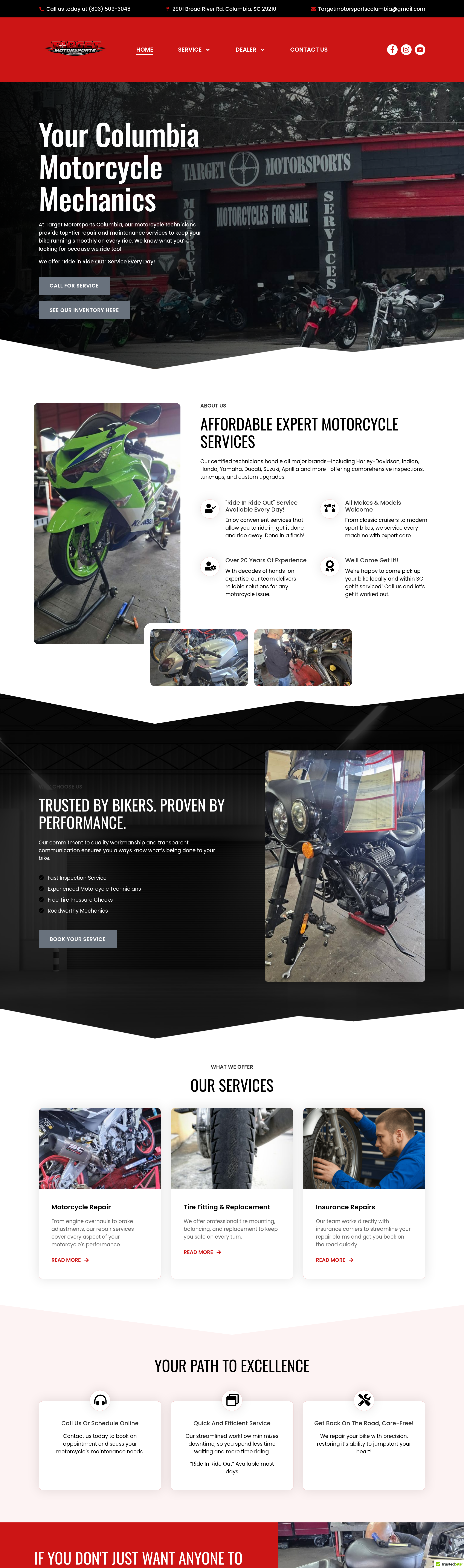 Target Motorsports Columbia website designed by The Clever Contractor